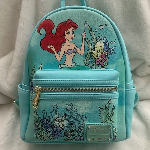 Disney Loungefly Ariel The Little Mermaid Mini Backpack with Cardholder - Picture 9 of 9